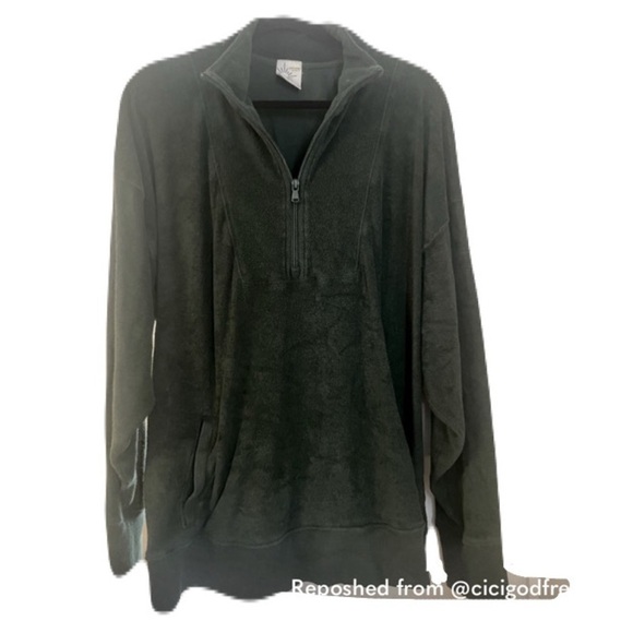 Aerie/ dark green 1/4 zip sweatshirt/ Pullover/ Oversized/ Size US XL - Picture 3 of 8